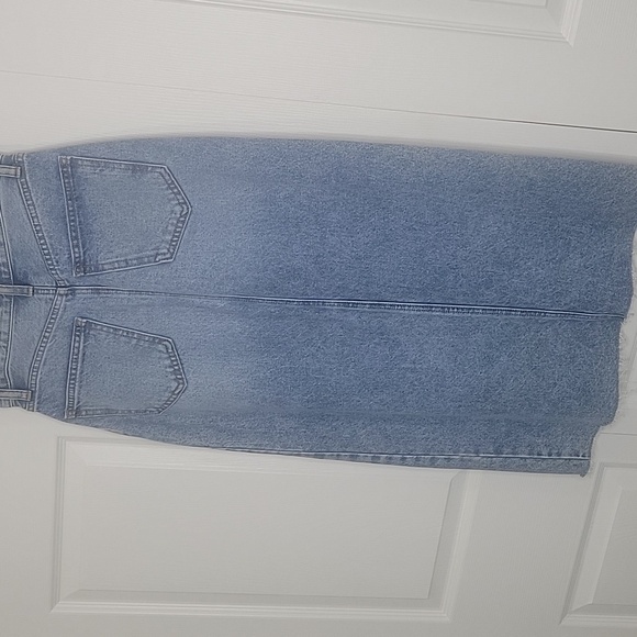 JUST USA Blue Denim Midi Skirt with Front Slit Size XS - Picture 5 of 6